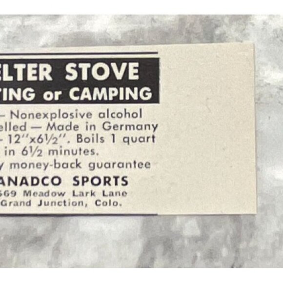 Anadco Sports Mini Print Ad Vintage 1962 Fallout Shelter Stove Camping Boating - Picture 5 of 5
